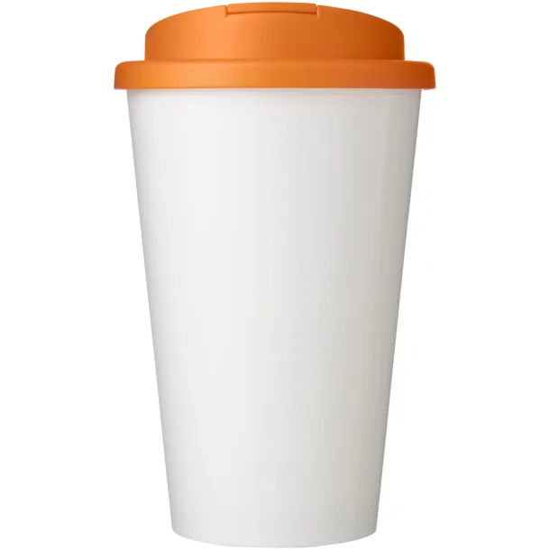 Brite-Americano® 350 ml tumbler with spill-proof lid - Unbranded White Orange