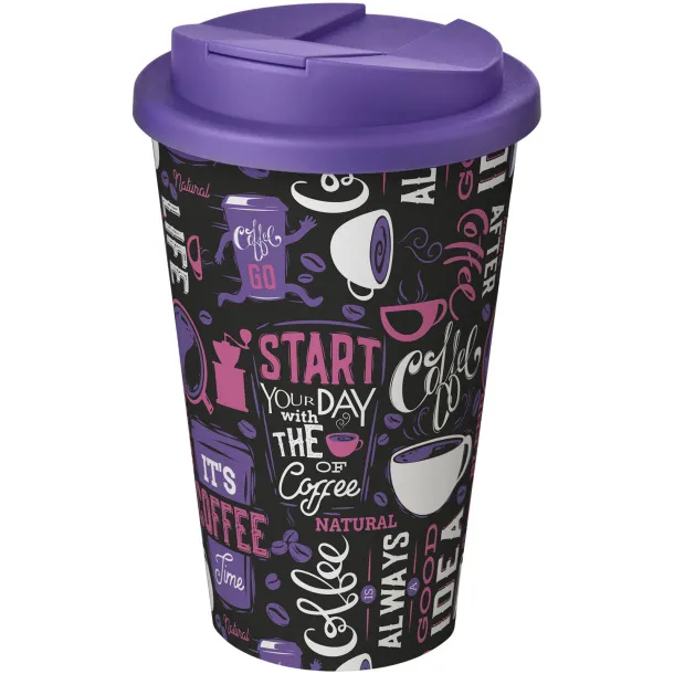 Brite-Americano® 350 ml tumbler with spill-proof lid - Unbranded White Purple