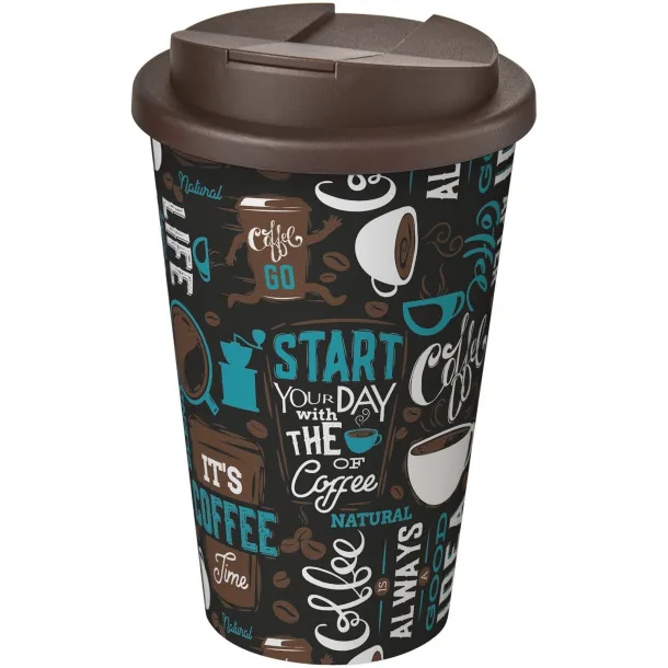 Brite-Americano® 350 ml tumbler with spill-proof lid White Brown