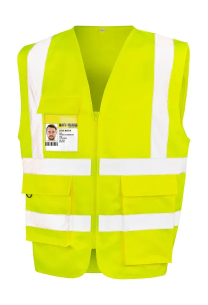  Heavy Duty Polycotton Security Vest - Result Safe-Guard Fluorescent Yellow