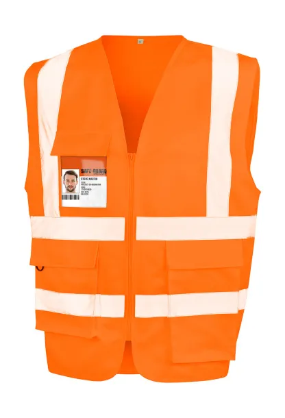  Heavy Duty Polycotton Security Vest - Result Safe-Guard Fluorescent Orange