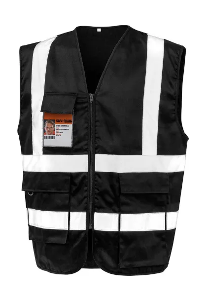  Heavy Duty Polycotton Security Vest - Result Safe-Guard Black