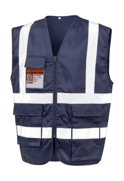  Heavy Duty Polycotton Security Vest - Result Safe-Guard Navy