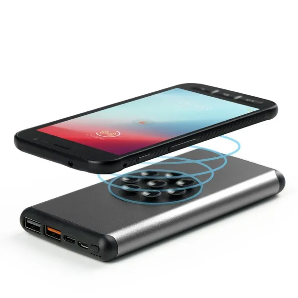  Wireless power bank 10000 mAh Mauro Conti with suction cups, wireless charger 10W graphite