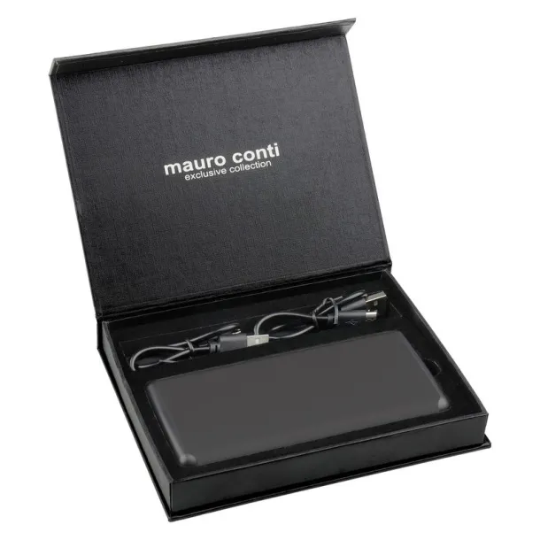  Wireless power bank 10000 mAh Mauro Conti with suction cups, wireless charger 10W Crna