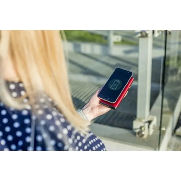  Wireless power bank 10000 mAh Mauro Conti with suction cups, wireless charger 10W Crna