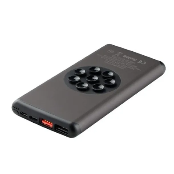  Wireless power bank 10000 mAh Mauro Conti with suction cups, wireless charger 10W Crna