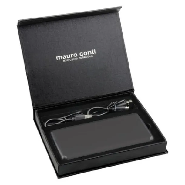  Wireless power bank 10000 mAh Mauro Conti with suction cups, wireless charger 10W Crna