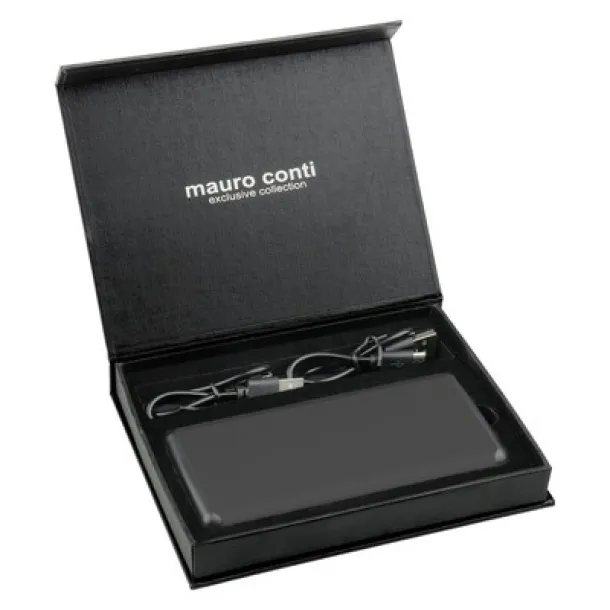  Wireless power bank 10000 mAh Mauro Conti with suction cups, wireless charger 10W Crna