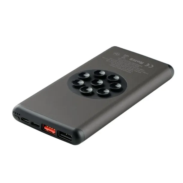  Wireless power bank 10000 mAh Mauro Conti with suction cups, wireless charger 10W Crna