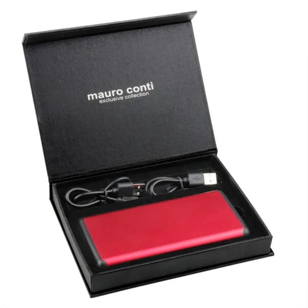  Wireless power bank 10000 mAh Mauro Conti with suction cups, wireless charger 10W Crvena