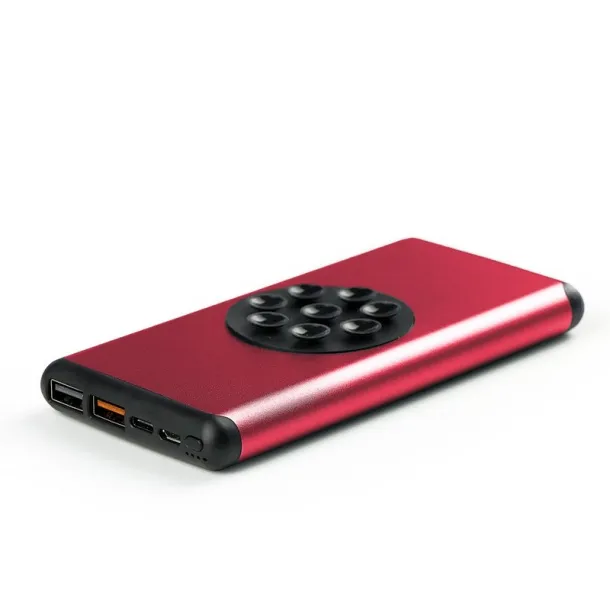  Wireless power bank 10000 mAh Mauro Conti with suction cups, wireless charger 10W red