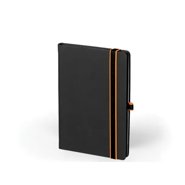 STANLEY BLACK A5 notebook with elastic band, pen loop and colored edge Orange