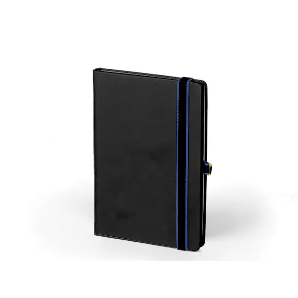 STANLEY BLACK A5 notebook with elastic band, pen loop and colored edge Royal blue