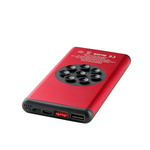  Wireless power bank 10000 mAh Mauro Conti with suction cups, wireless charger 10W red