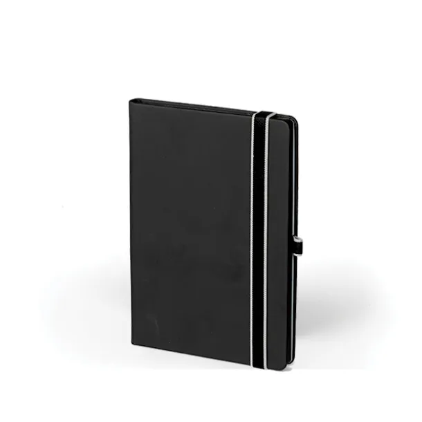 STANLEY BLACK A5 notebook with elastic band, pen loop and colored edge Gray