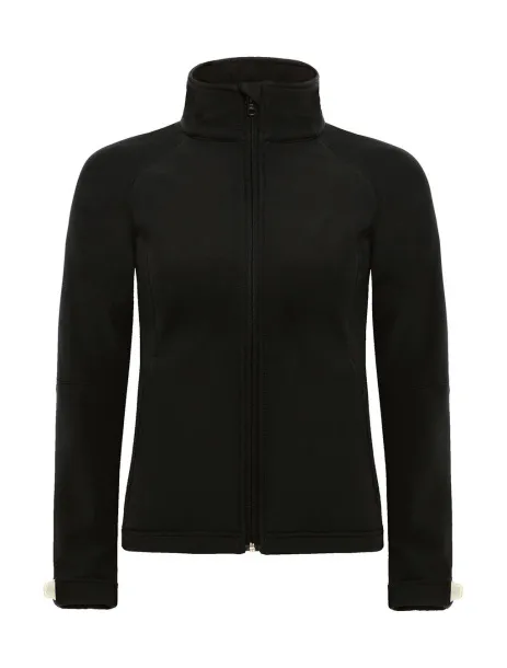  Ženska softshell jakna s kapuljačom - B&C Outerwear Crna