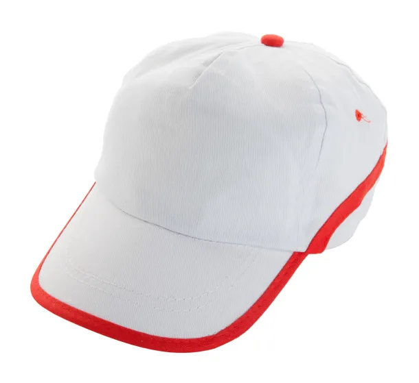 Line baseball cap White Red