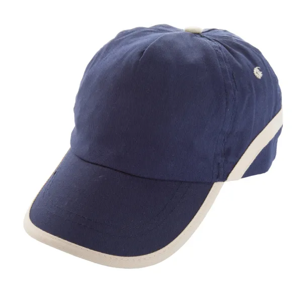 Line baseball cap Dark blue Beige