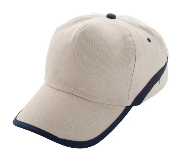 Line baseball cap Beige Dark blue