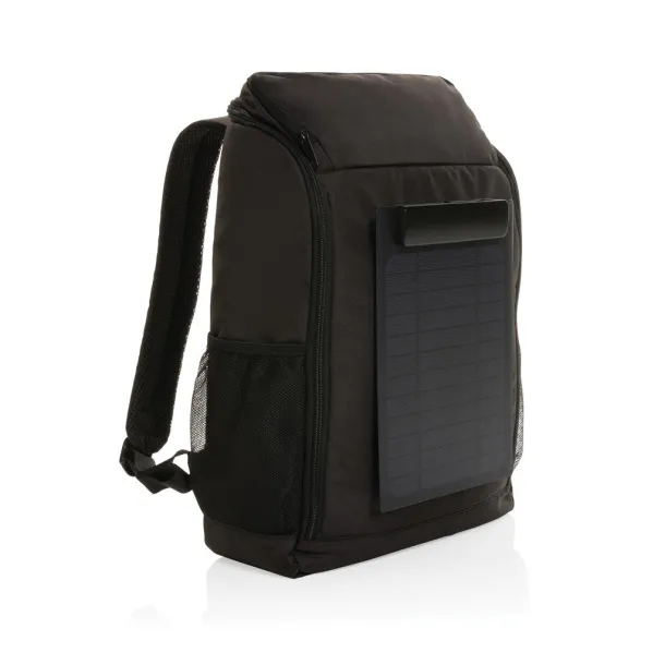  Pedro AWARE™ RPET deluxe backpack with 5W solar panel - XD Collection Black 