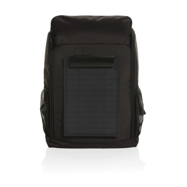  Pedro AWARE™ RPET deluxe backpack with 5W solar panel - XD Collection Black 