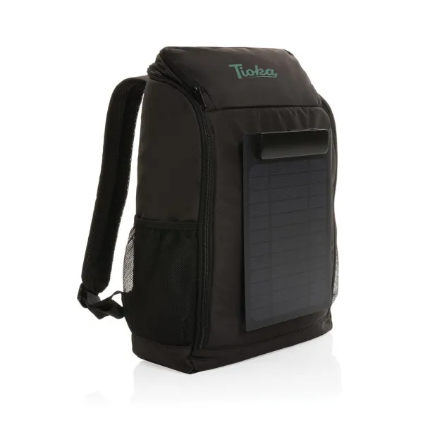  Pedro AWARE™ RPET deluxe backpack with 5W solar panel - XD Collection Black 