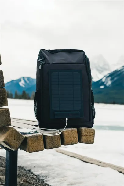  Pedro AWARE™ RPET deluxe backpack with 5W solar panel - XD Collection Black 