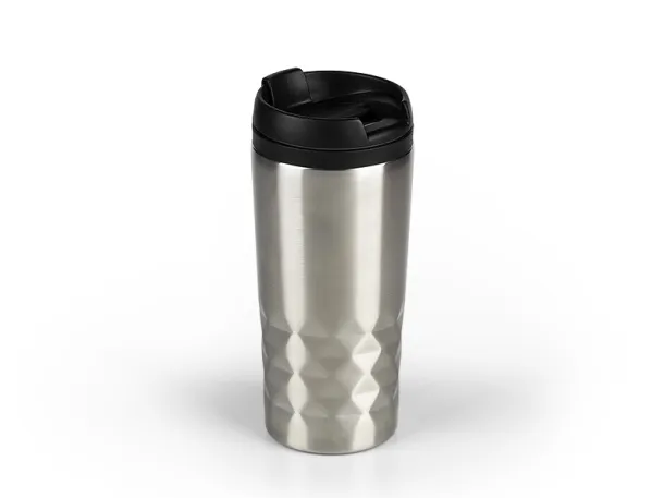 DIAMOND Metal travel mug Silver