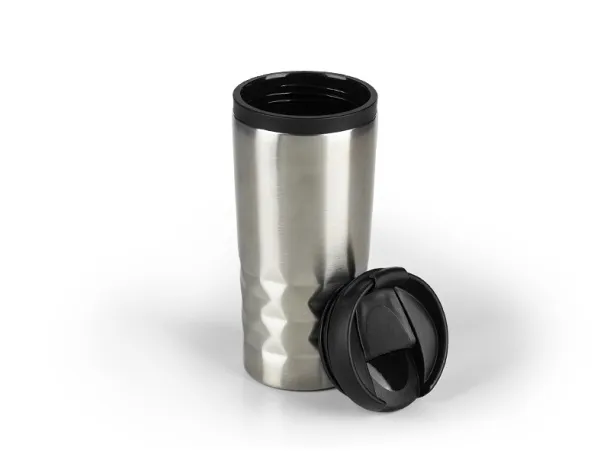 DIAMOND Metal travel mug Silver