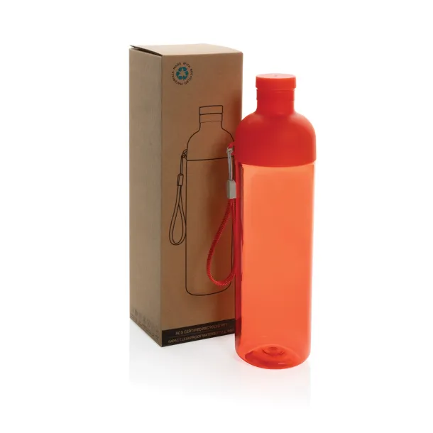  Impact RCS recycled PET leakproof water bottle 600ML - XD Collection Red 