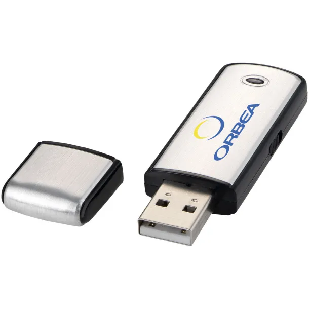 Square 2GB USB stick Srebrna Solid black