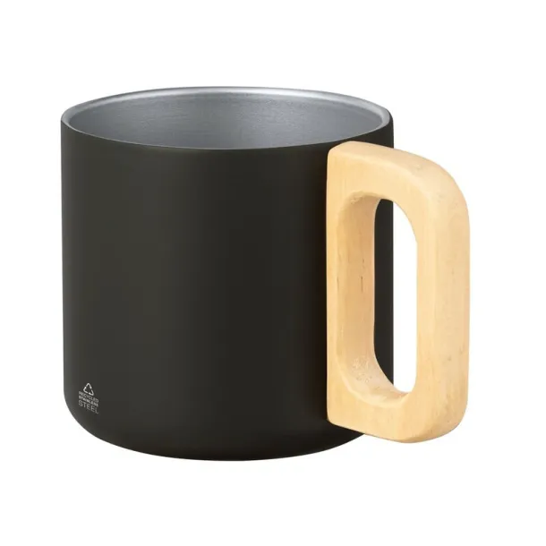  Recycled stainless steel mug 400 ml Crna