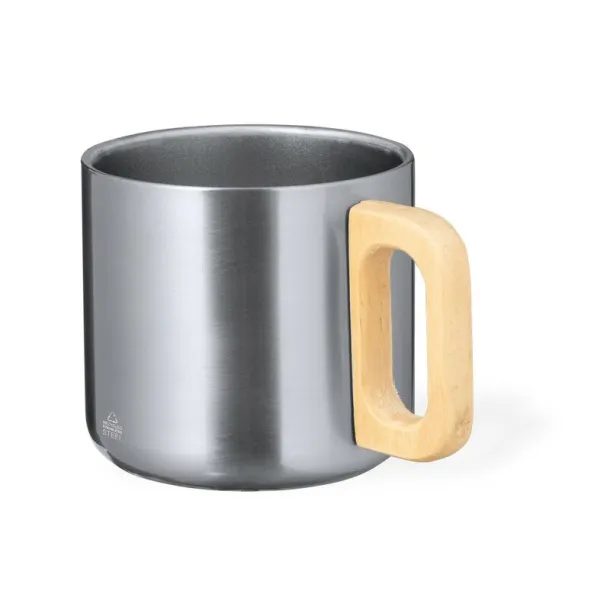  Recycled stainless steel mug 400 ml Srebrna