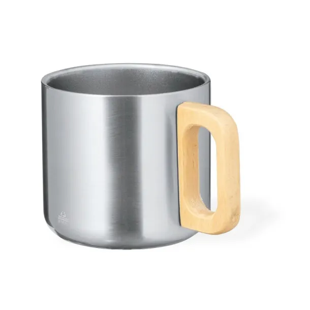  Recycled stainless steel mug 400 ml silver