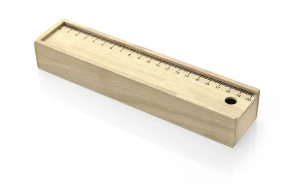 KRASI Wooden box with colour pencils 12 pcs naturalny