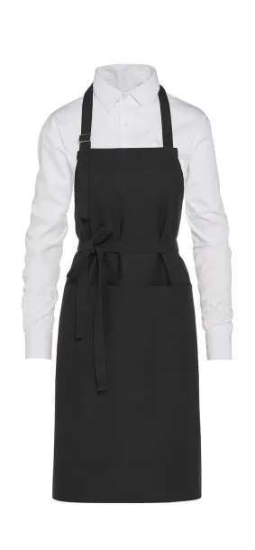  LISBON Cotton Heavyweight Bib Apron with Pocket - SG Accessories - BISTRO (Ex JASSZ Bistro) Black