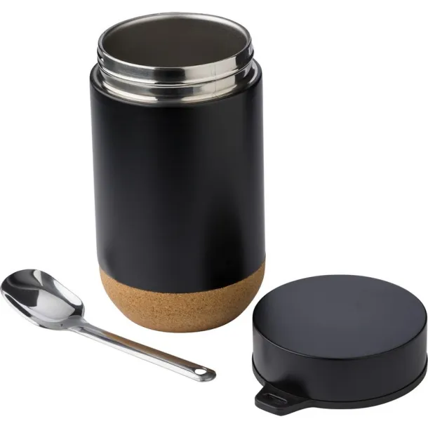  Thermo food container 400 ml, spoon black