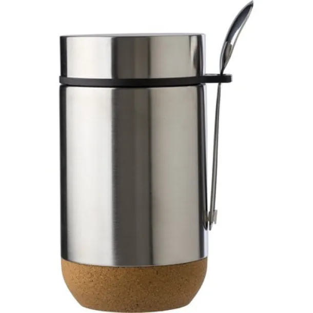  Thermo food container 400 ml, spoon Srebrna