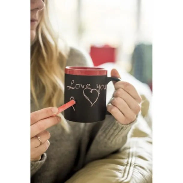  Ceramic mug for drawing 300 ml, chalk Crvena