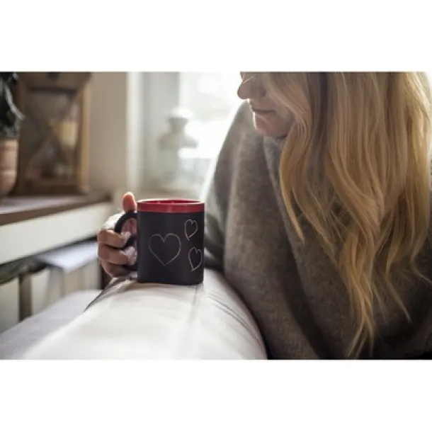  Ceramic mug for drawing 300 ml, chalk Crvena