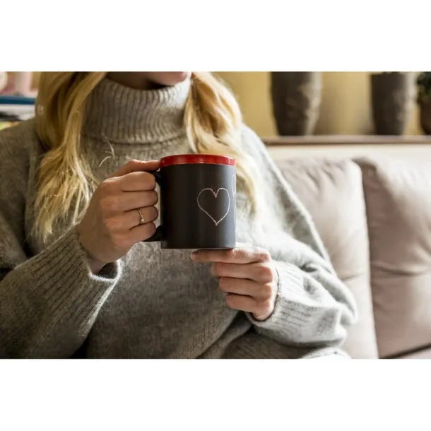  Ceramic mug for drawing 300 ml, chalk Crvena