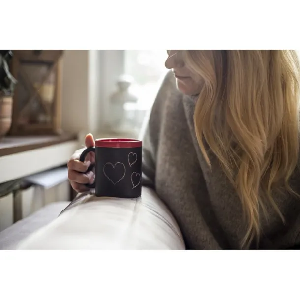  Ceramic mug for drawing 300 ml, chalk Crvena