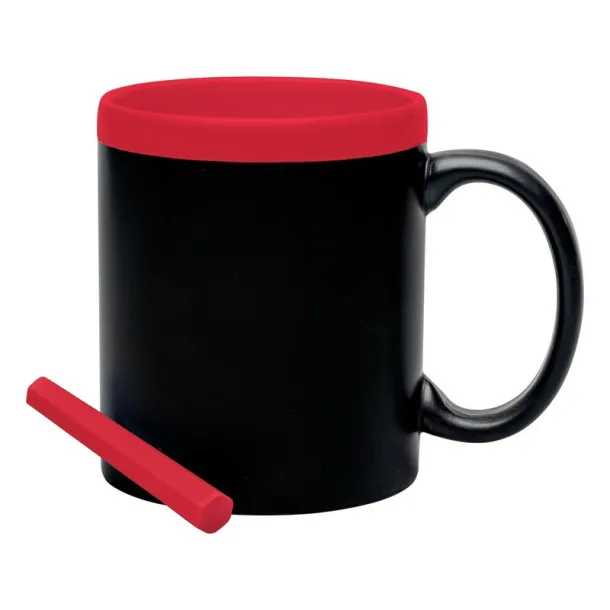 Ceramic mug for drawing 300 ml, chalk Crvena