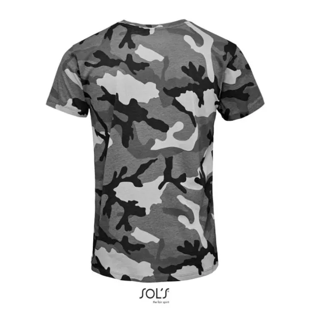  SOL'S CAMO MEN - ROUND COLLAR T-SHIRT - SOL'S Heather Grey Black