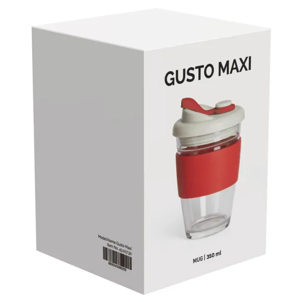 GUSTO MAXI Čaša s poklopcem, 350 ml - CASTELLI Crvena