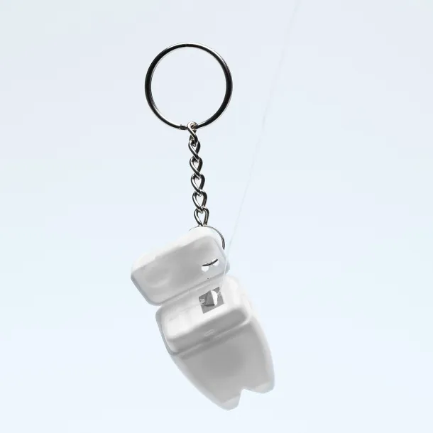 TOOTHY keychain with dental floss White