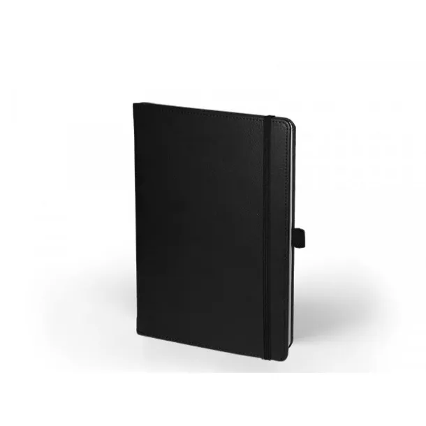 BUSINESS A5 notebook with elastic band and pen loop Black