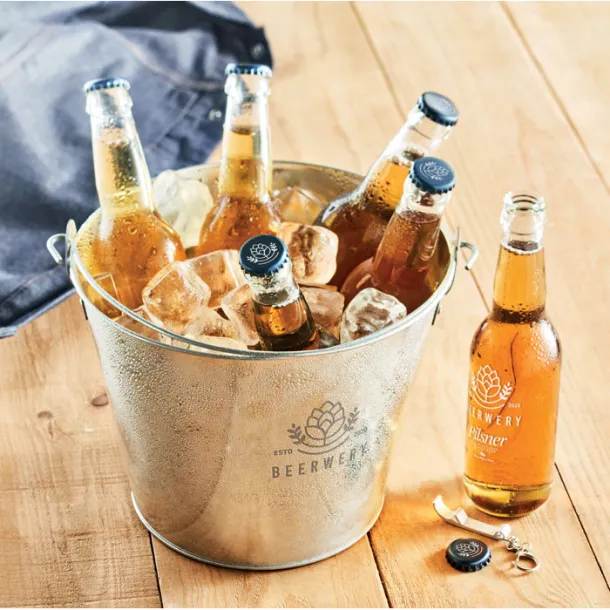 BUCKY Metal beer bucket 4L Matt Silver