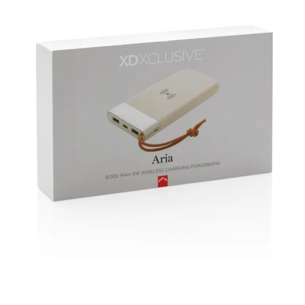  Aria 8.000 mAh 5W wireless charging powerbank - XD Xclusive White 